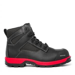 NEW ROYER men's 6" composite toe agility work boot in black/read